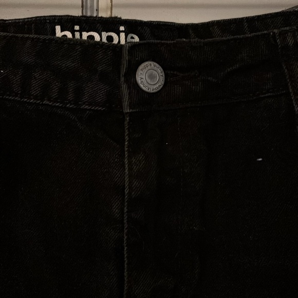 Black denim distrased mini skirt - Picture 2 of 5